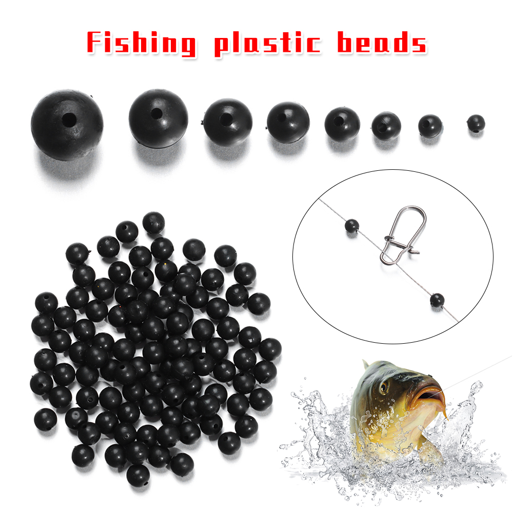 Fishing Equipment Hook - 100pcs/lot Fishing Beads Space Stopper Black