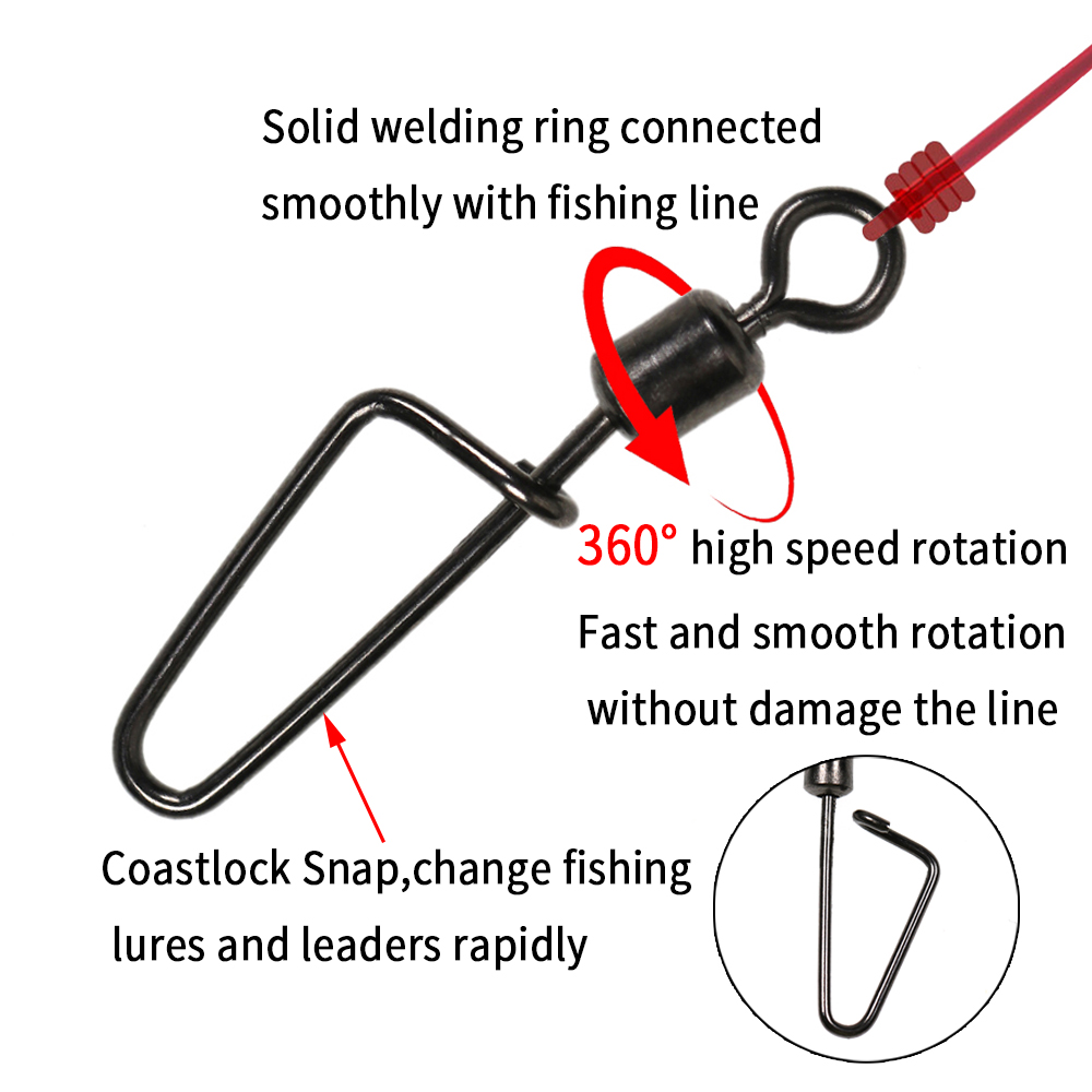 20PCS #12 -1/0 Rolling Swivel  - Fishing Equipment Hook 评论和价格