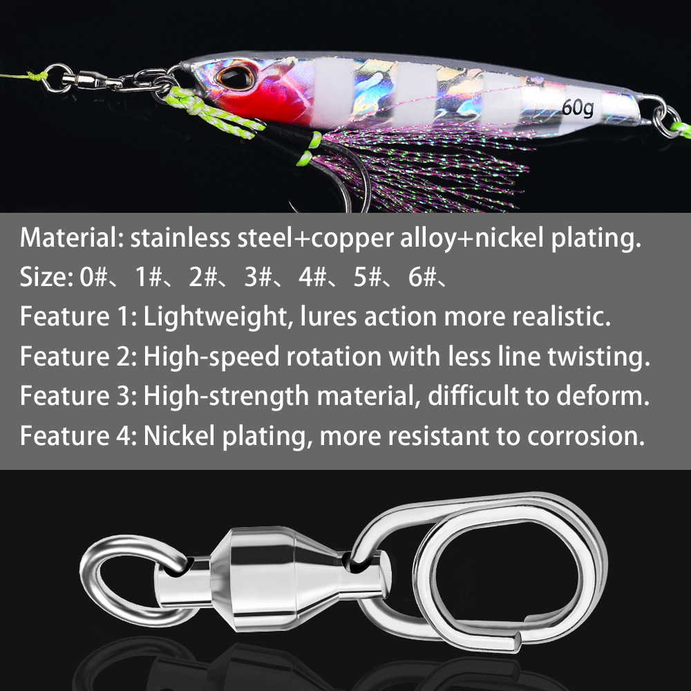 10Pcs Fishing Connector Rollin - Fishing Equipment Hook 评论和价格